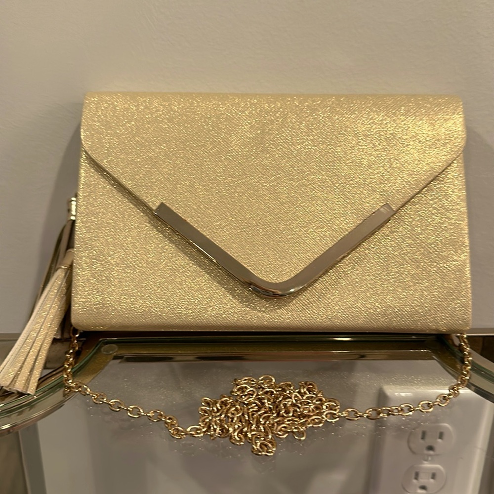 Kate Landry Gold Metallic Evening Bag